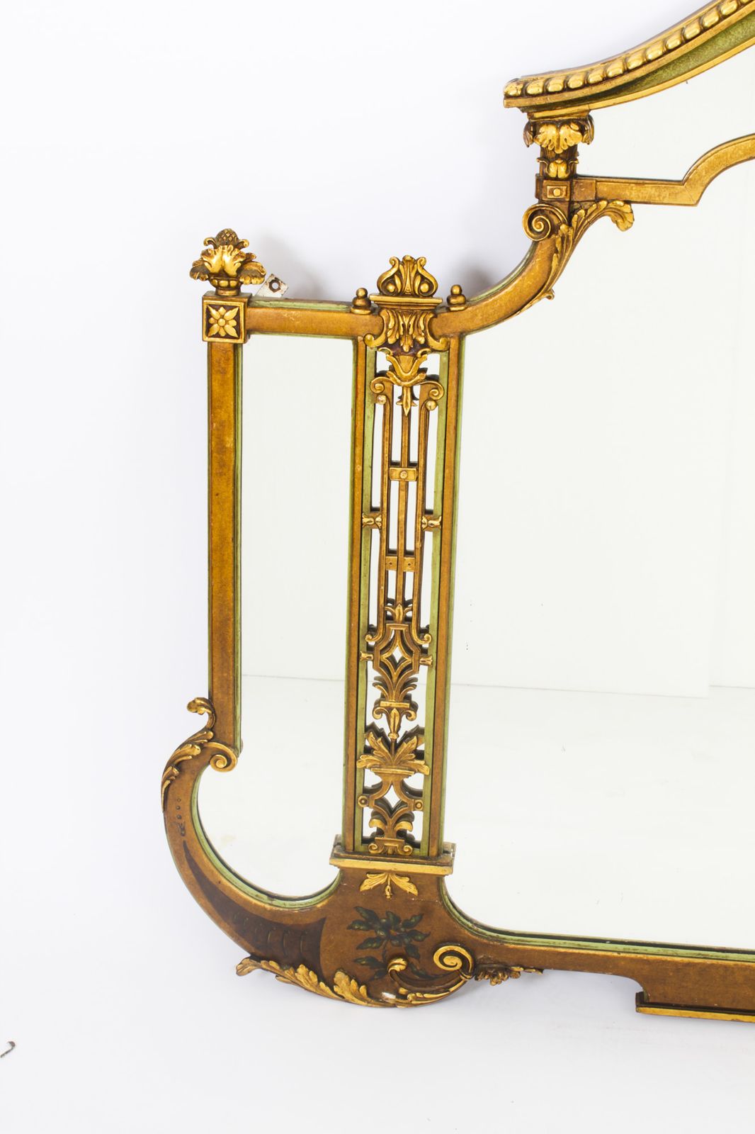 photo for sale Large English Art Deco Overmantel Mirror C.1920 137x182cm