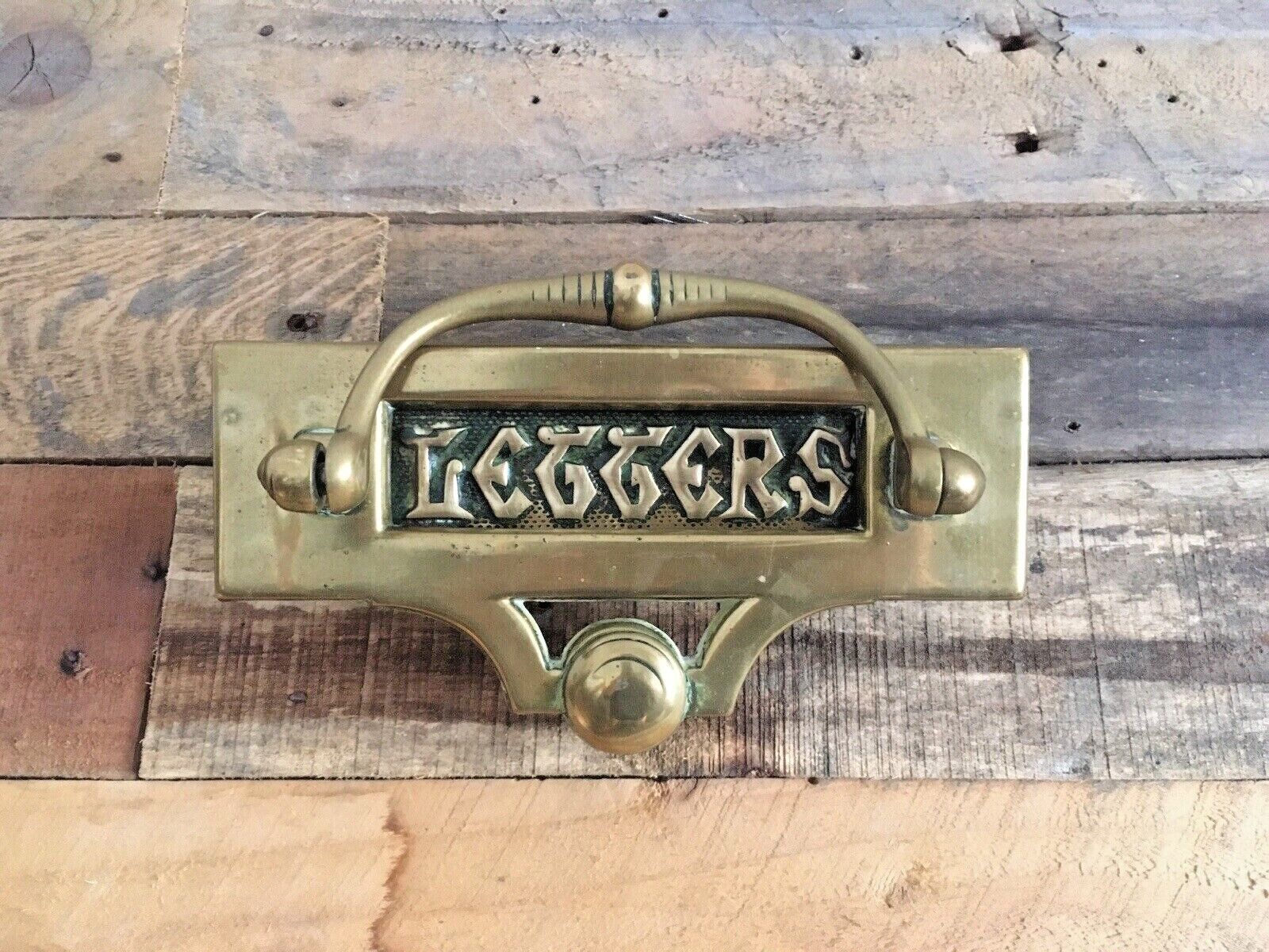 Reclaimed Antique Brass Door Knocker Art Nouveau Letter Box Mail Posting Slot photo furniture
