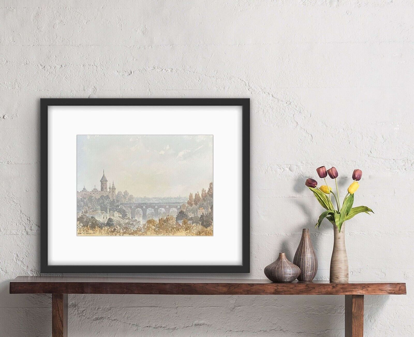 Original Watercolour Painting By John Gough Luxembourg.