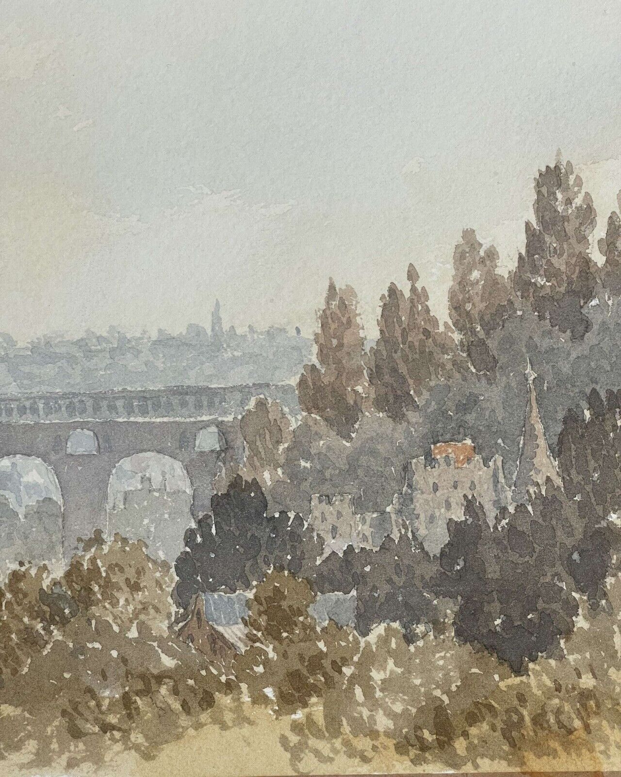 Original Watercolour Painting By John Gough Luxembourg. photo buy
