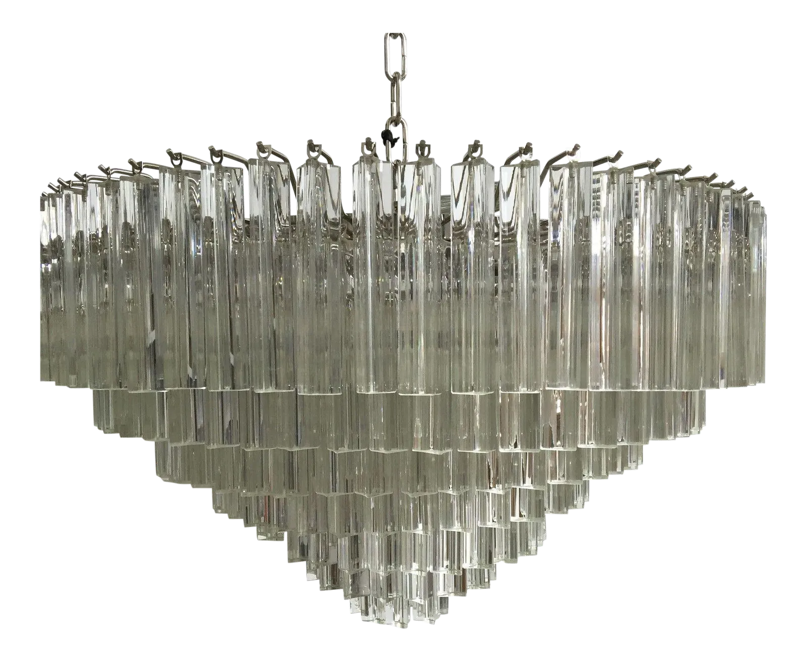 Contemporary Clear Triedro Murano Glass Chandelier photo furniture