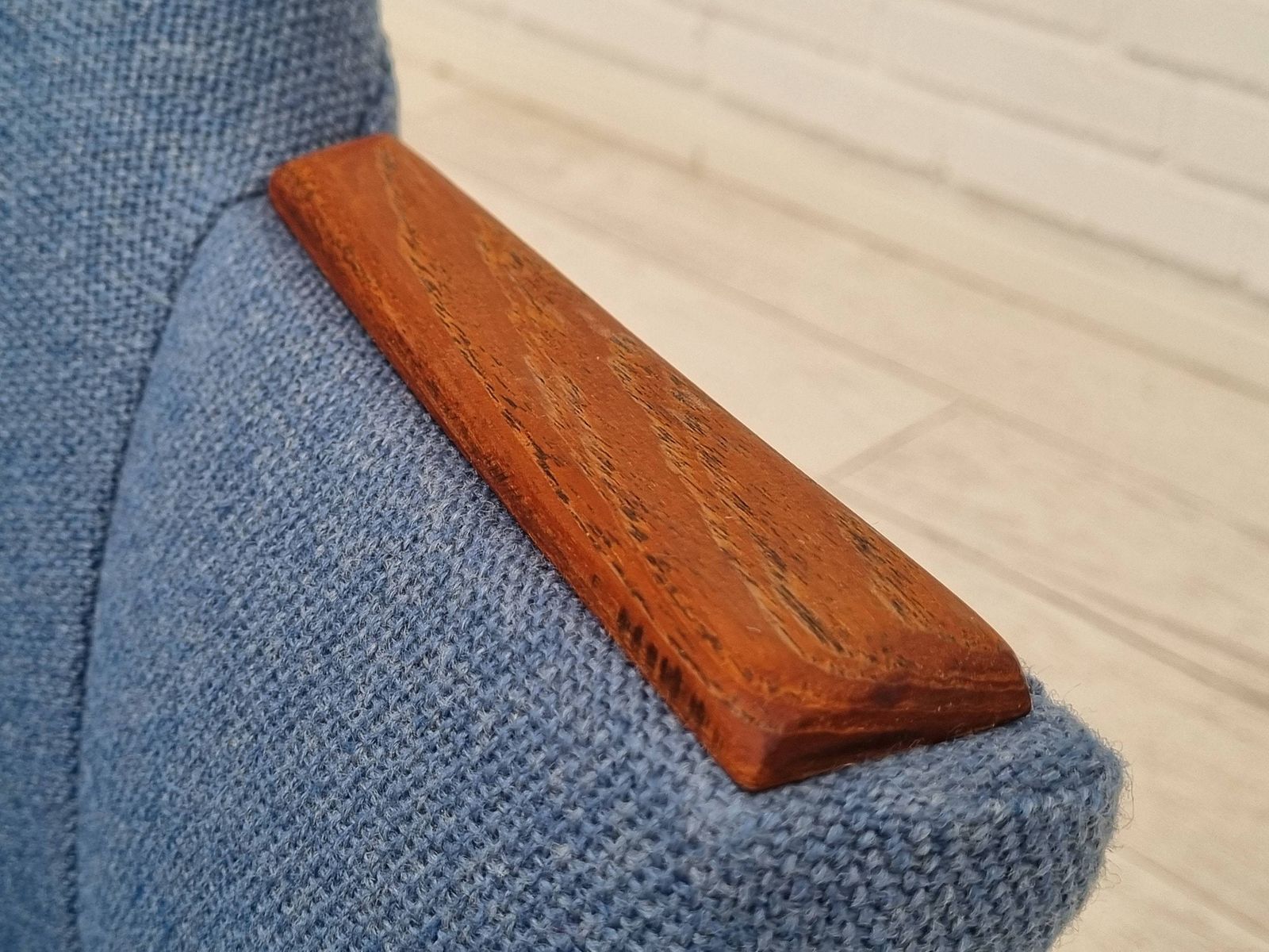 1960s, Danish Design, Completely Renovated Lounge Chair, Camira Furniture Wool Fabric, Teak photo furniture