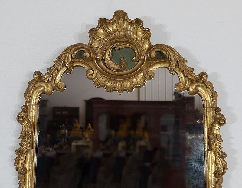 Rocaille Mirror In Golden Wood, Louis XV – 1900 photo for sale