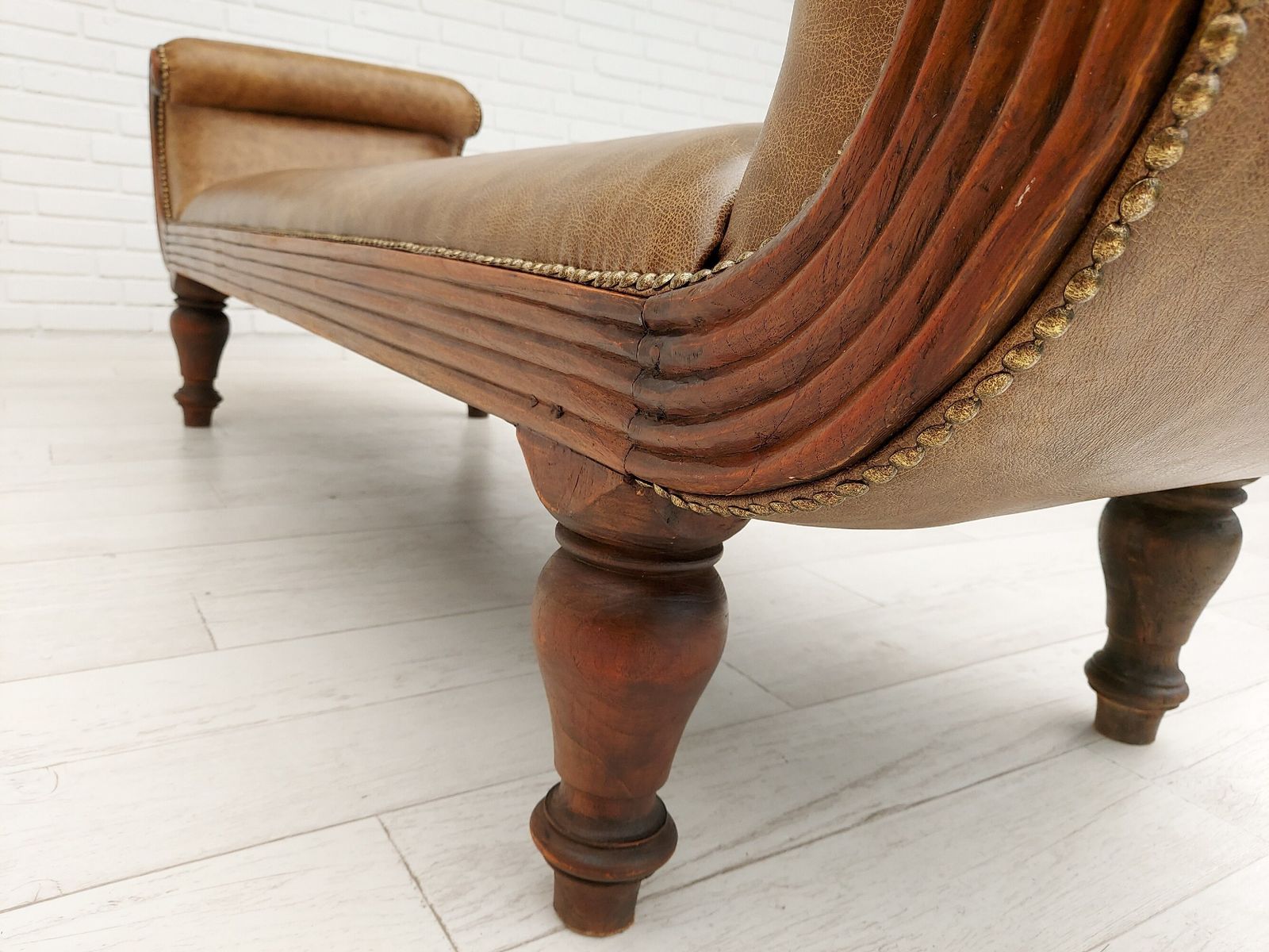 Danish Antique Chaise Longue / Daybed, Early 20th Century, Renovated photo for sale