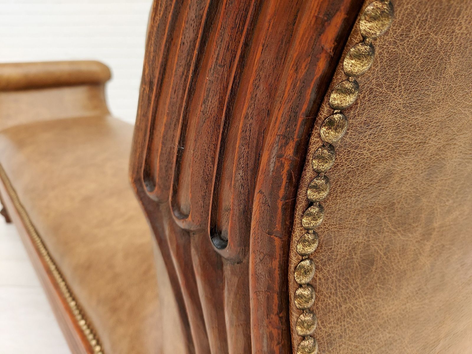 Deense Antieke Chaise Longue / Daybed, Begin 20e Eeuw, Opgeknapt photo 2968.8