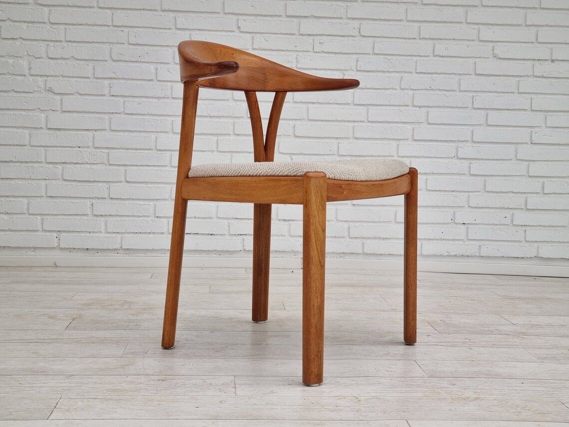 1960s, Danish Design  Armchair  Teak Wood  Wool  Original Condition photo furniture