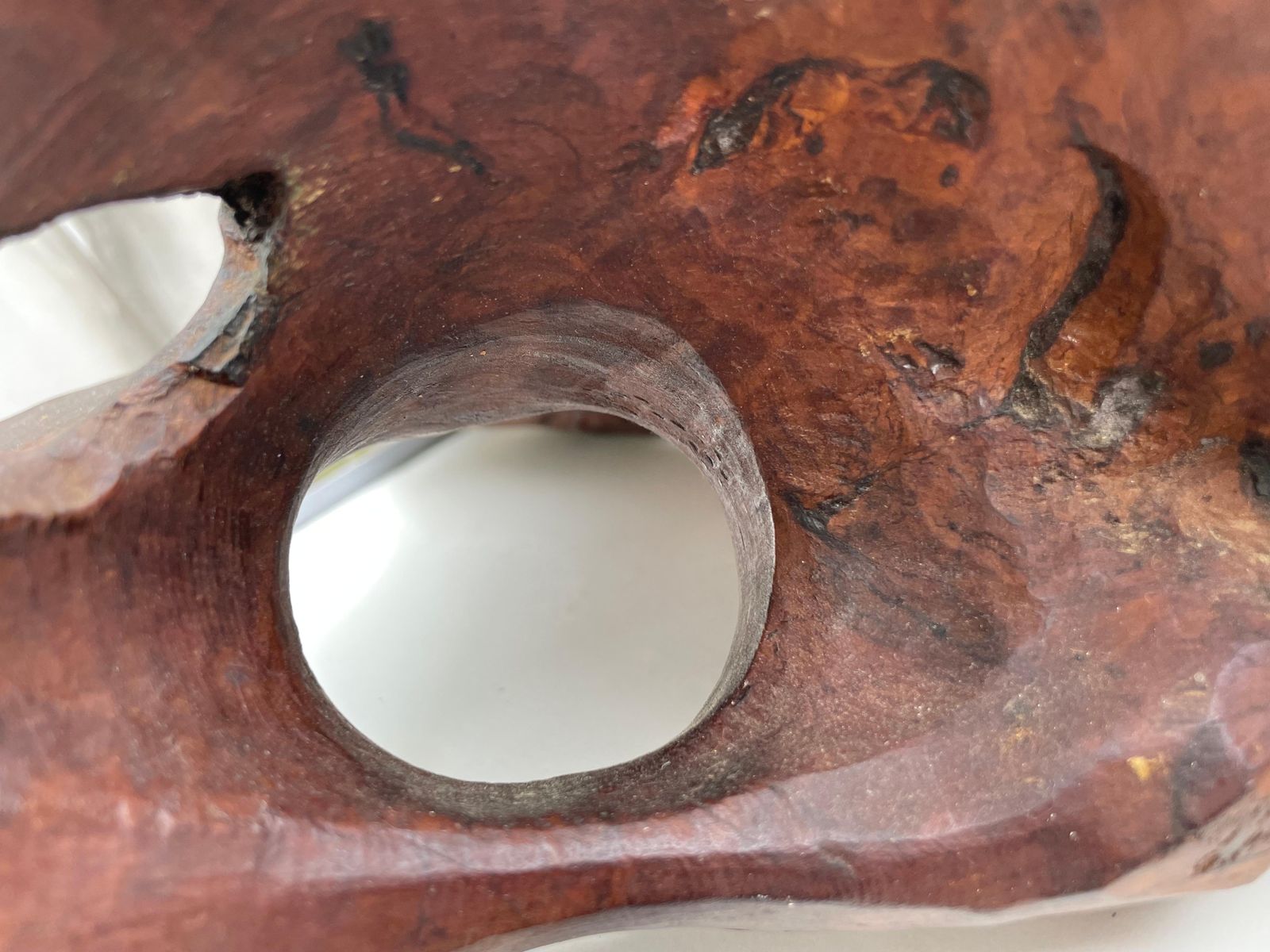 Brutalist Wood Bowl Large In A Brown Patina France Circa 1960 photo buy