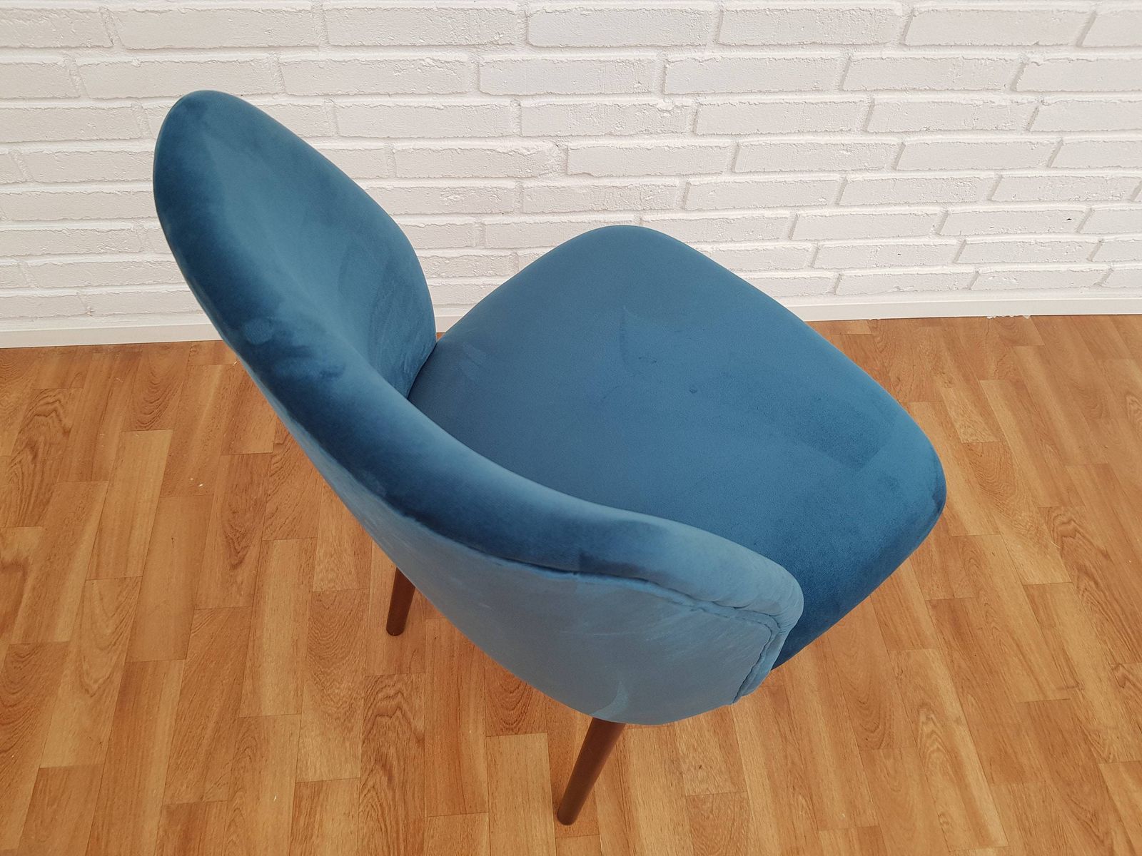 Little Retro Armchair, Velvet, Stained Beech Legs, 60s photo Furniture