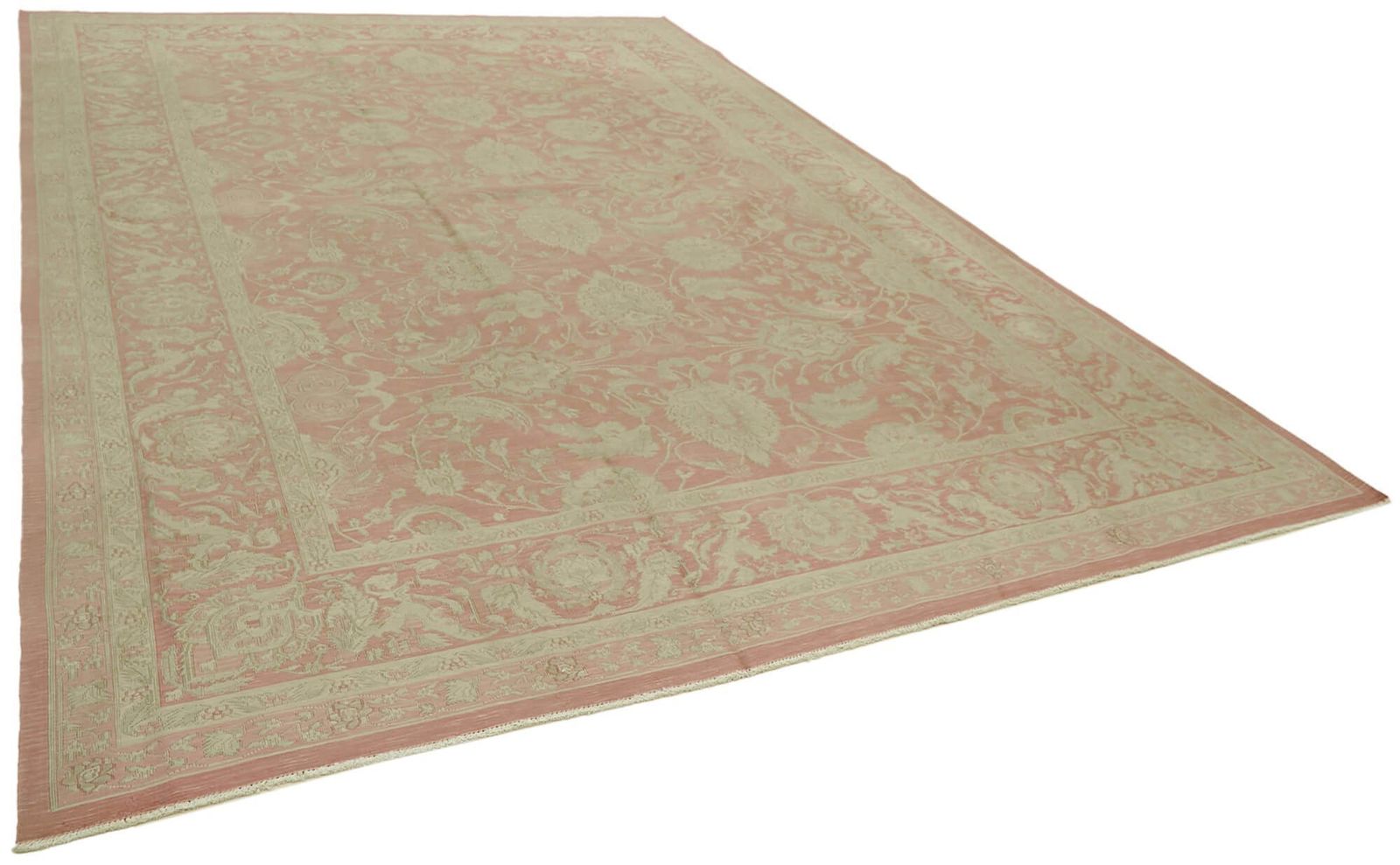 Tapis kilim vintage turc fait main en laine beige, 282 cm x 408 cm, années 1970 photo furniture