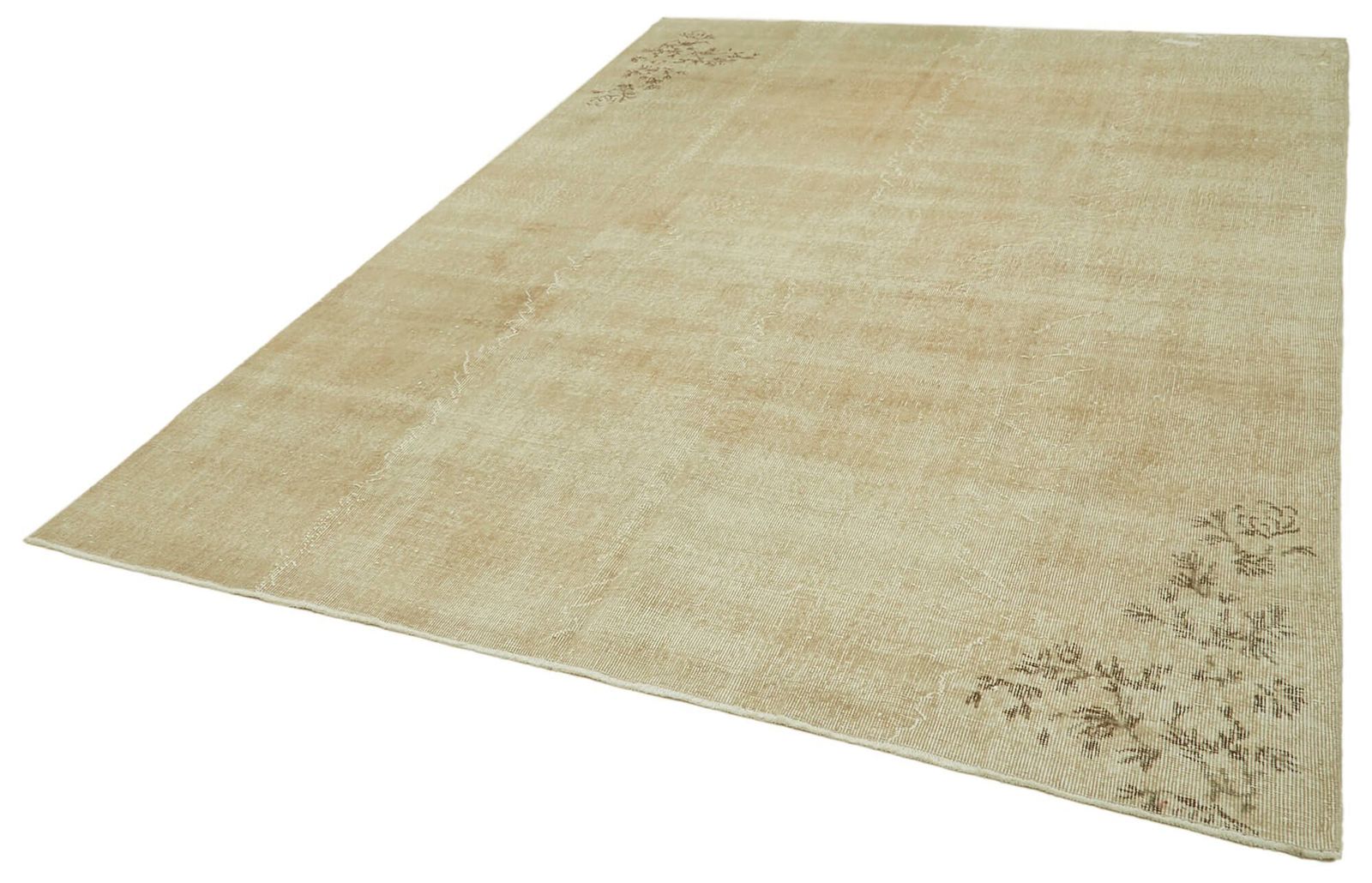Turkish Vintage Handmade 1980s 211 Cm X 298 Cm Beige Wool Rug photo for sale
