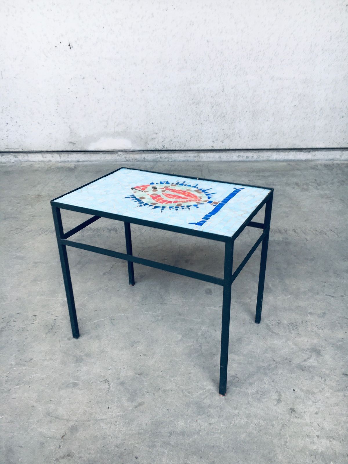 Vintage Mozaïek Tegeltafel, België, Ca. Jaren 1960