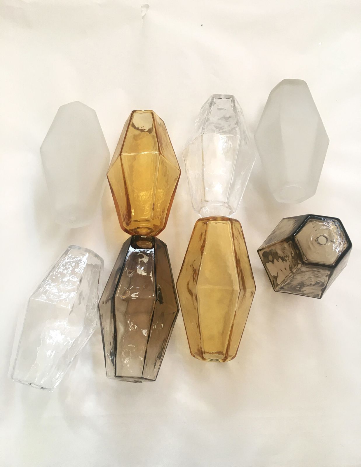 Opalino And Fume’ “Poliedri” Murano Glass Chandelier photo furniture