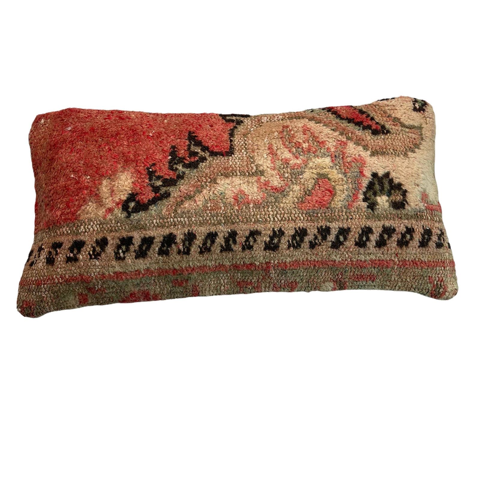 12'' X 24'' Vintage Hand Made Rug Cushion Cover, 30 X 60 Cm Decorative Rug Pillow Cover, Large Vintage Turkish Rug Cushion Cover photo buy