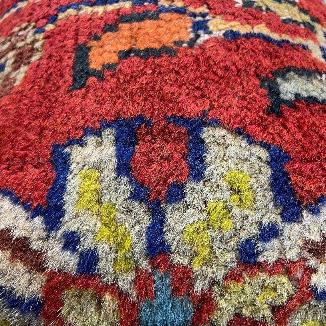photo for sale 12'' X 24'' Vintage Hand Made Rug Cushion Cover, 30 X 60 Cm Decorative Rug Pillow Cover, Large Vintage Turkish Rug Cushion Cover