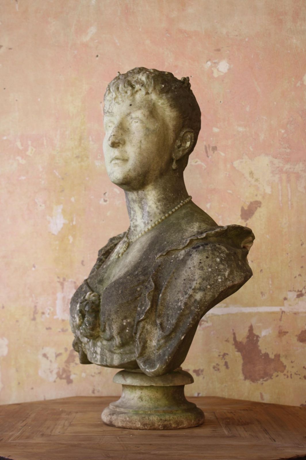 19th Century Philanthropist Annie, Lady Jerningham Large Marble Bust W.R.Ingram photo vintage