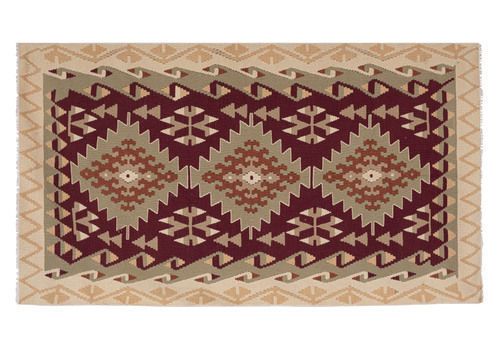 364.0 Vintage Turkish Kayseri Kilim Rug 4' X 7'5" photo
