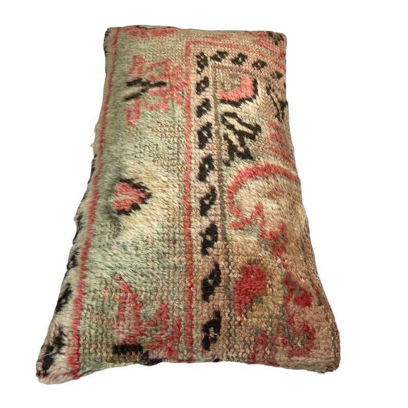 Vintage Hand Made Rug Cushion Cover 30 X 60 Cm Decorative Rug Pillow Cover  Large Vintage Turkish Rug Cushion Cover photo Textiles