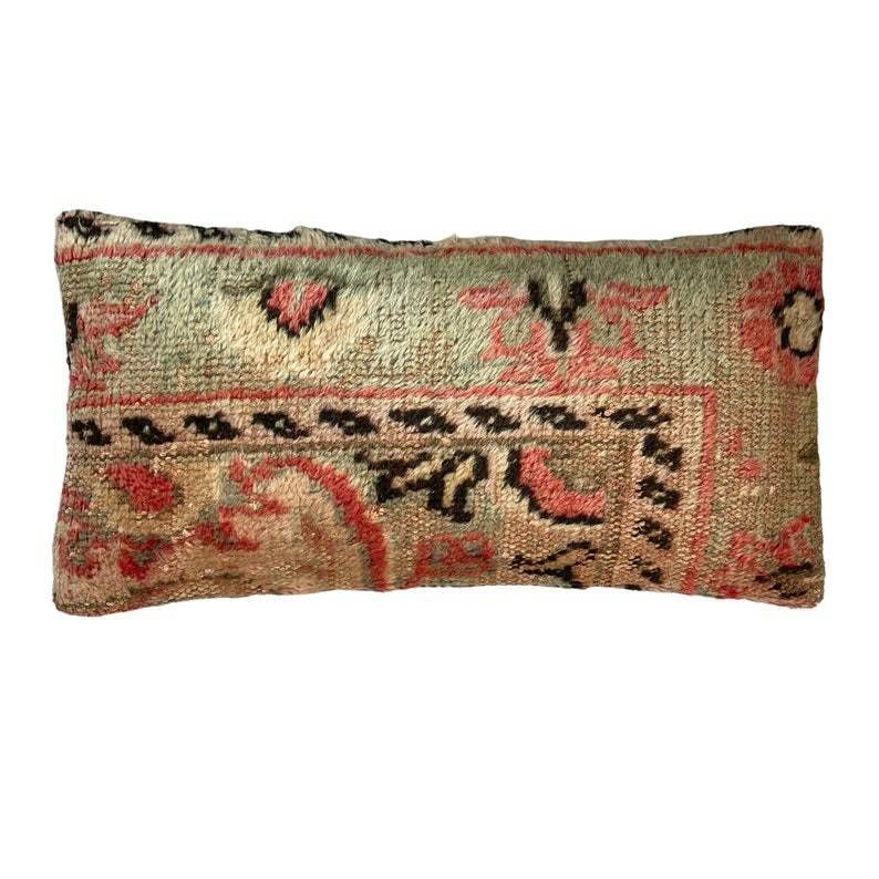 Vintage Hand Made Rug Cushion Cover 30 X 60 Cm Decorative Rug Pillow Cover  Large Vintage Turkish Rug Cushion Cover photo 76.0