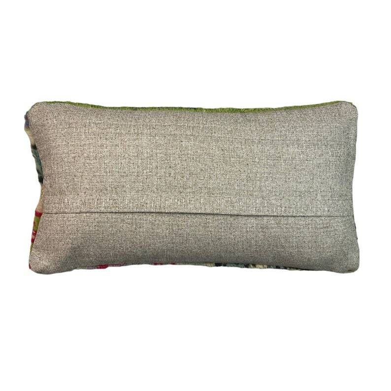 Vintage Hand Made Rug Cushion Cover 30 X 60 Cm Decorative Rug Pillow Cover Large Vintage Turkish Rug Cushion Cover photo for sale