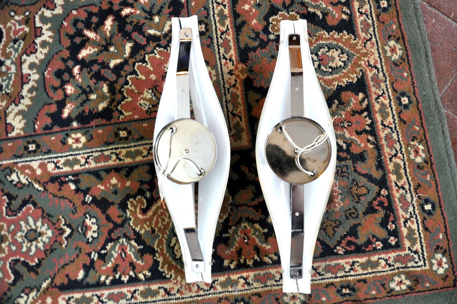 Pair Of Cat's Eye Sconces By Murano Mazzega Blown Glass Italy 1960 photo vinterior