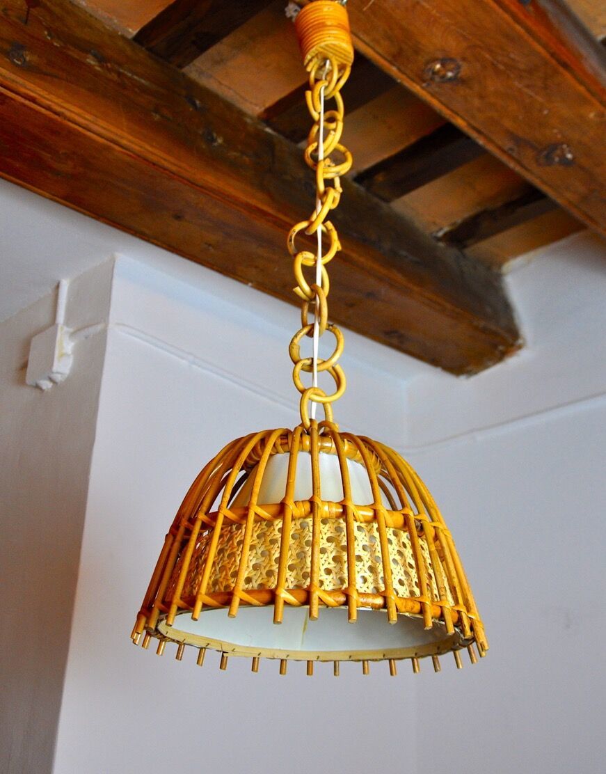 Rattan Suspension France 1960, 1960s photo Home Decor