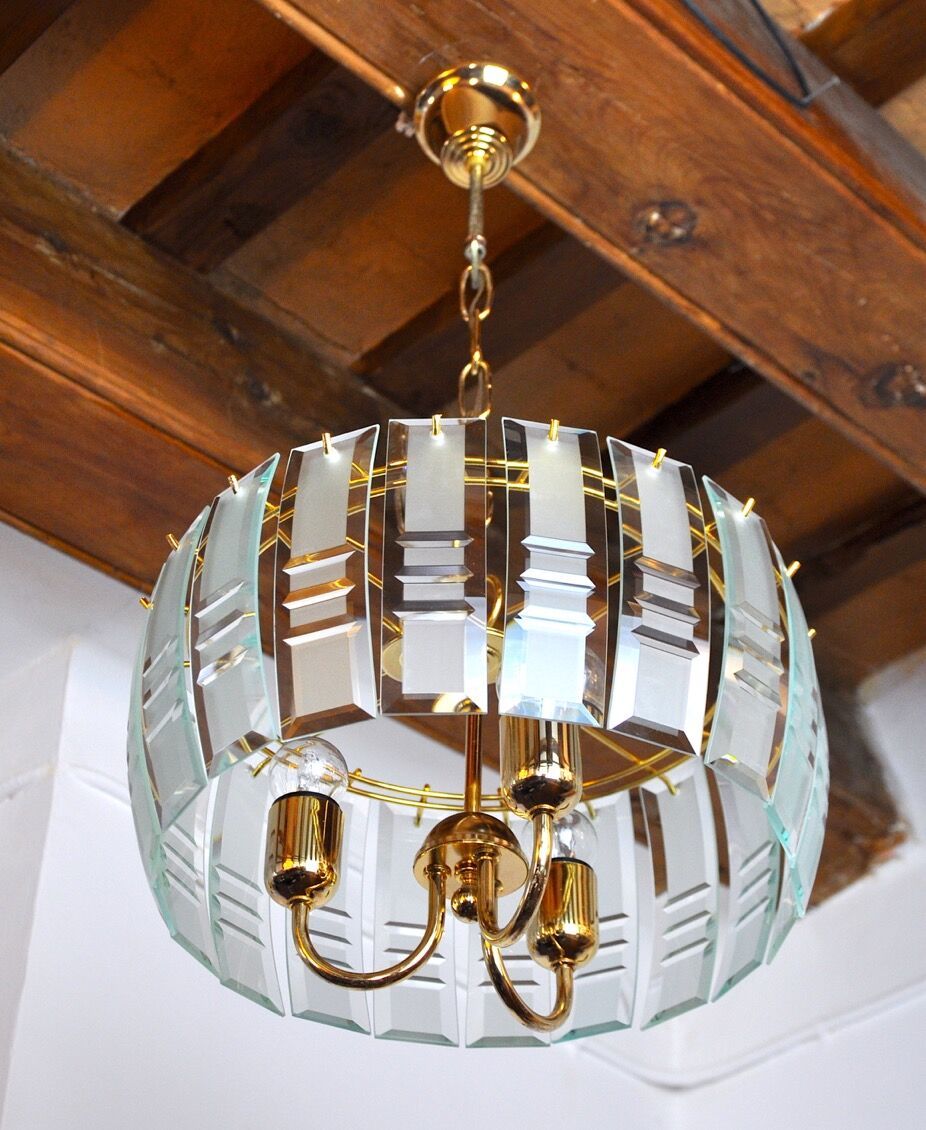 Blue Veca Chandelier In Murano Glass Italy 1970 photo for sale