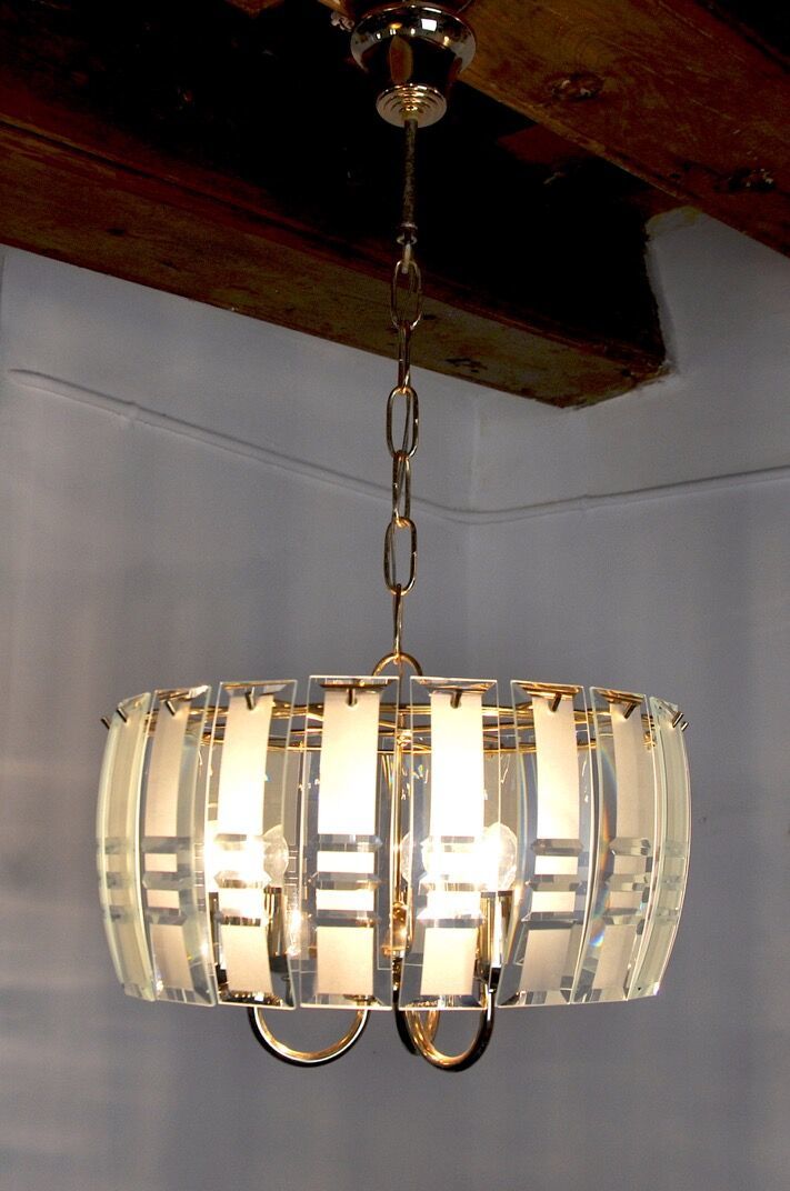 Blue Veca Chandelier In Murano Glass Italy 1970 photo Lighting