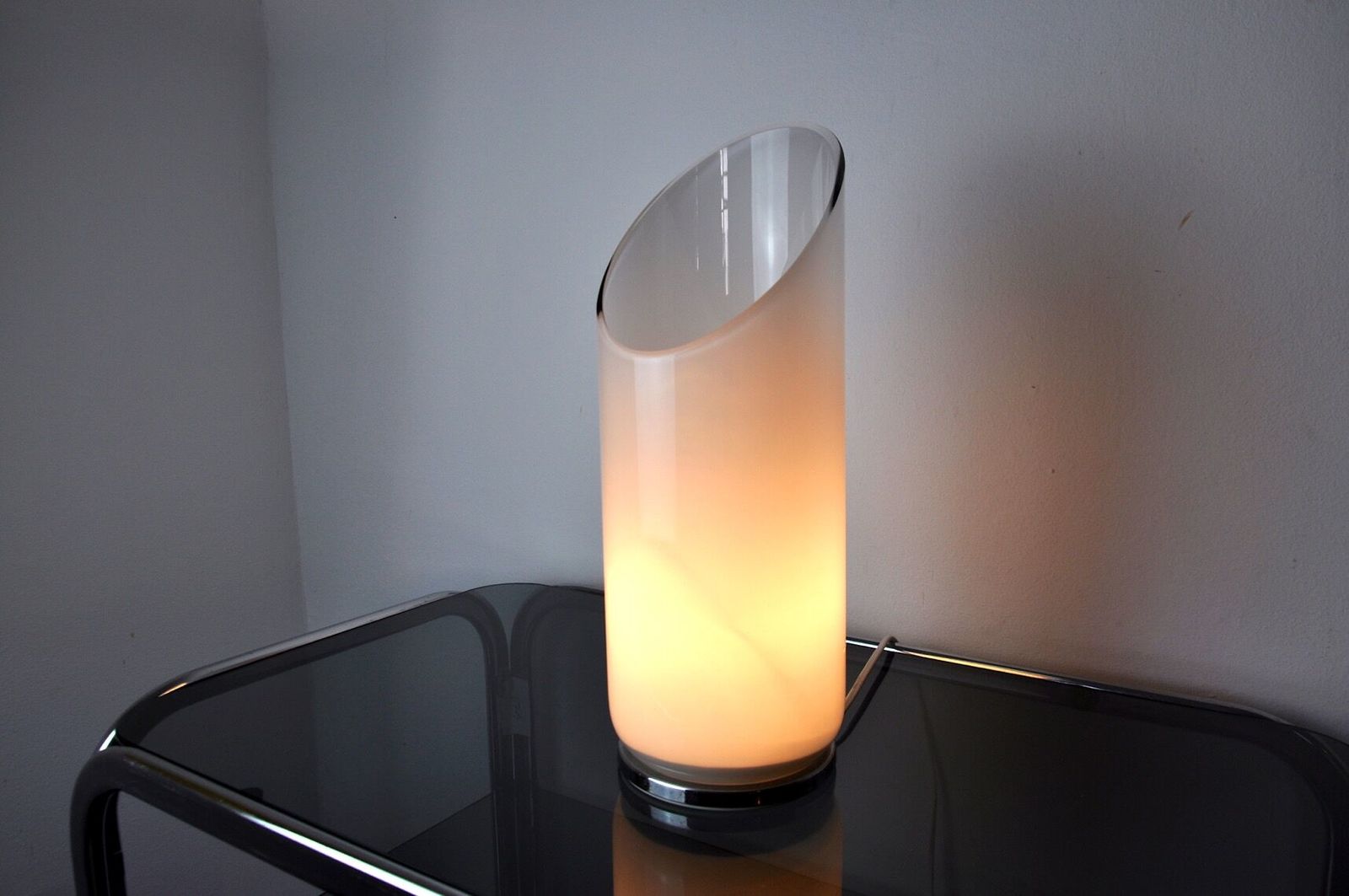 Tubular Lamp By Murano Mazzega, Opaque Glass, Italy, 1960 photo buy