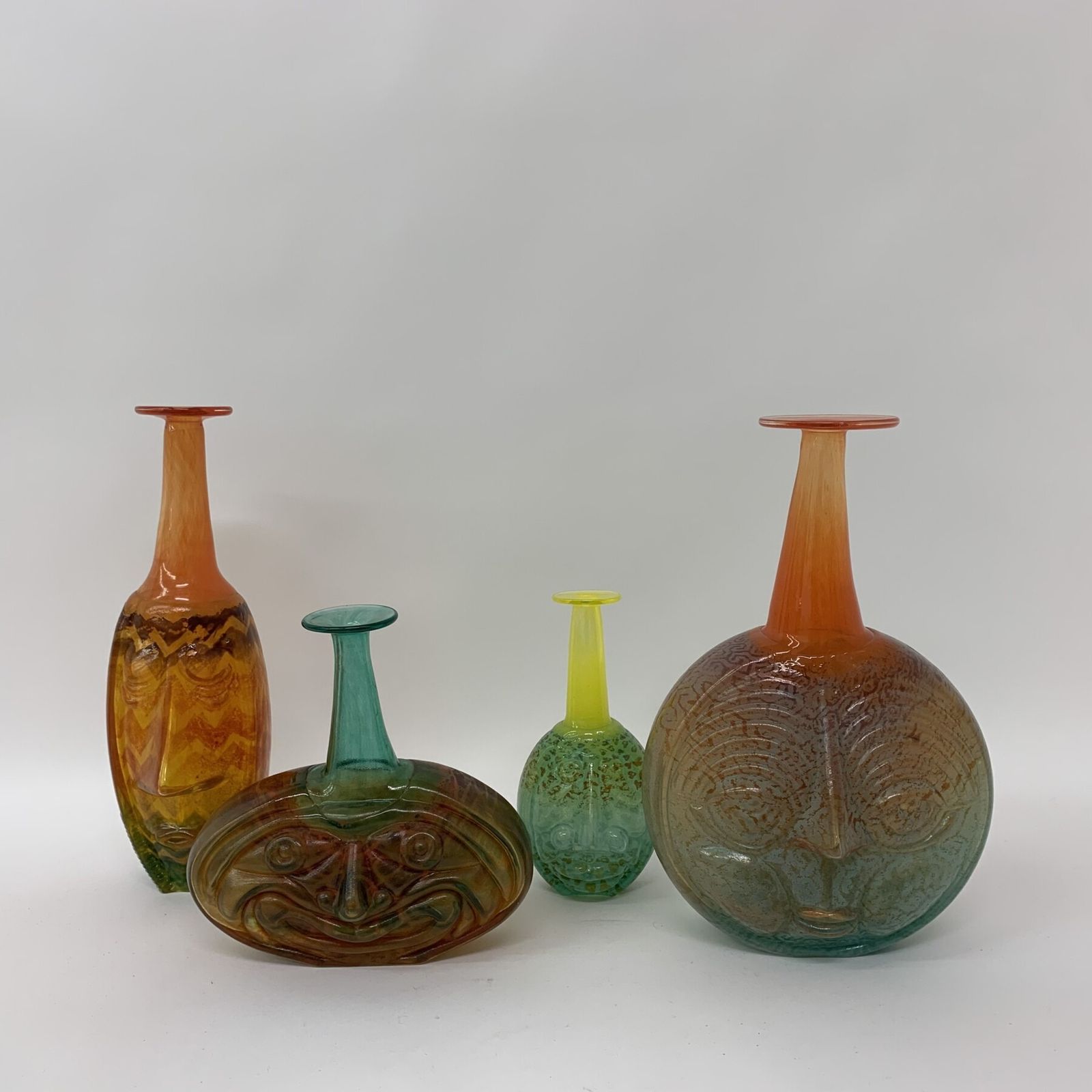 Rare Set Of Kjell Engman For Kosta Boda Sweden ‘Rio’ Face Vases photo for sale