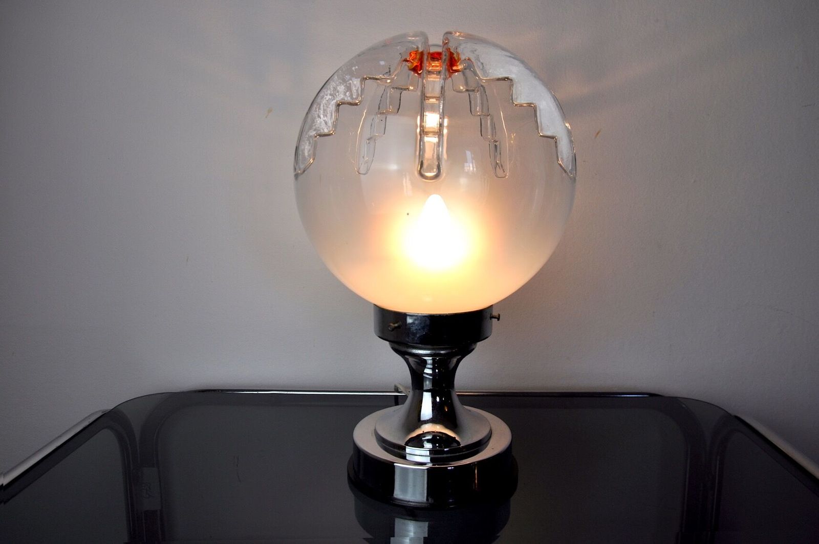 Mazzega Xxl Two Tone Lamp, Murano, Italy, 1970 photo vintage