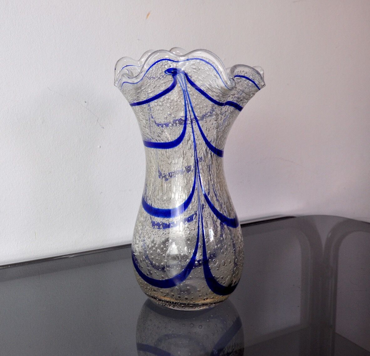 Blue Seguso Vase In Murano Glass, Italy, 1960 photo furniture