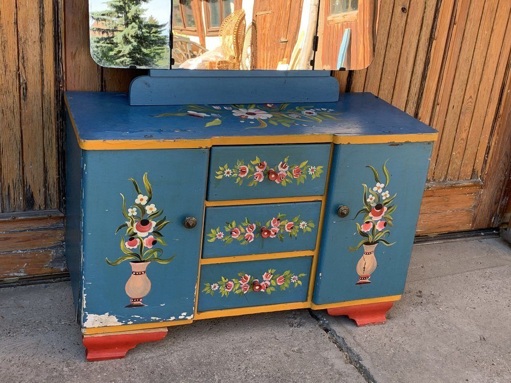 Hand Painted Wooden Dressing Table 1940s photo 1548.0