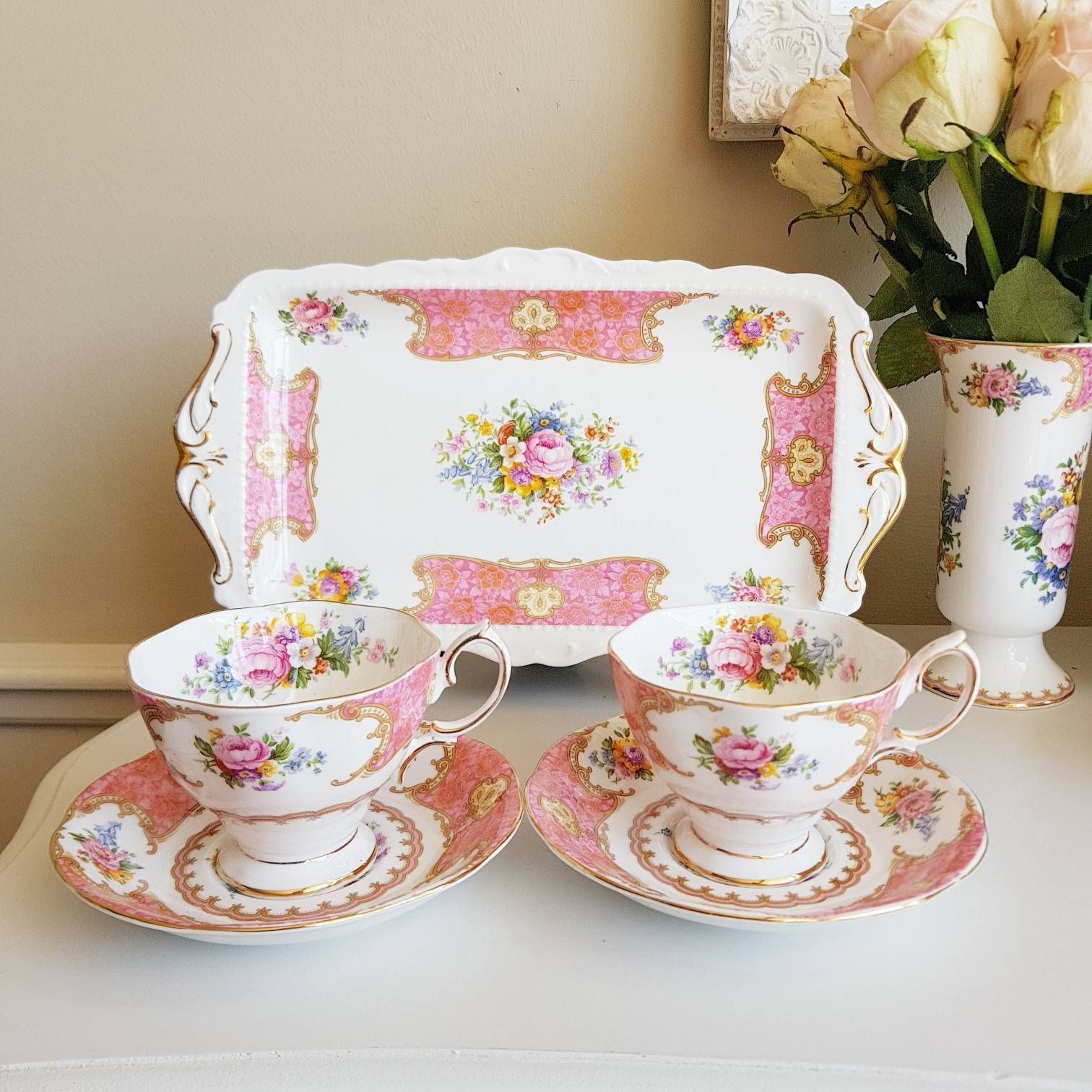Vintage Royal Albert Lady Carlyle, Bone China, Made In England, Cadeau Idee