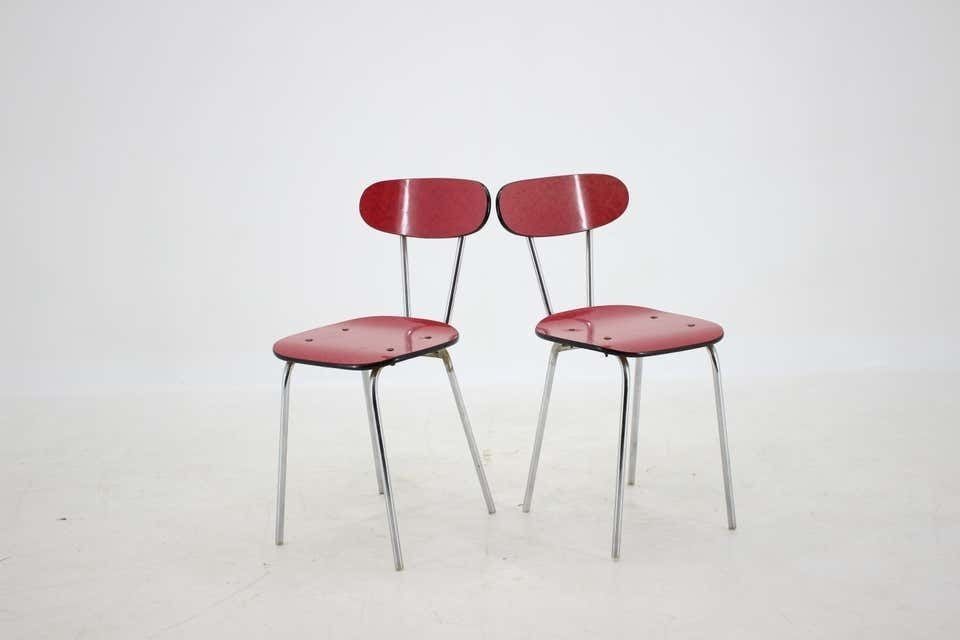 1960s Set Of Six Umakart/Chrome Plated Dining Chairs, Czechoslovakia photo 764.0