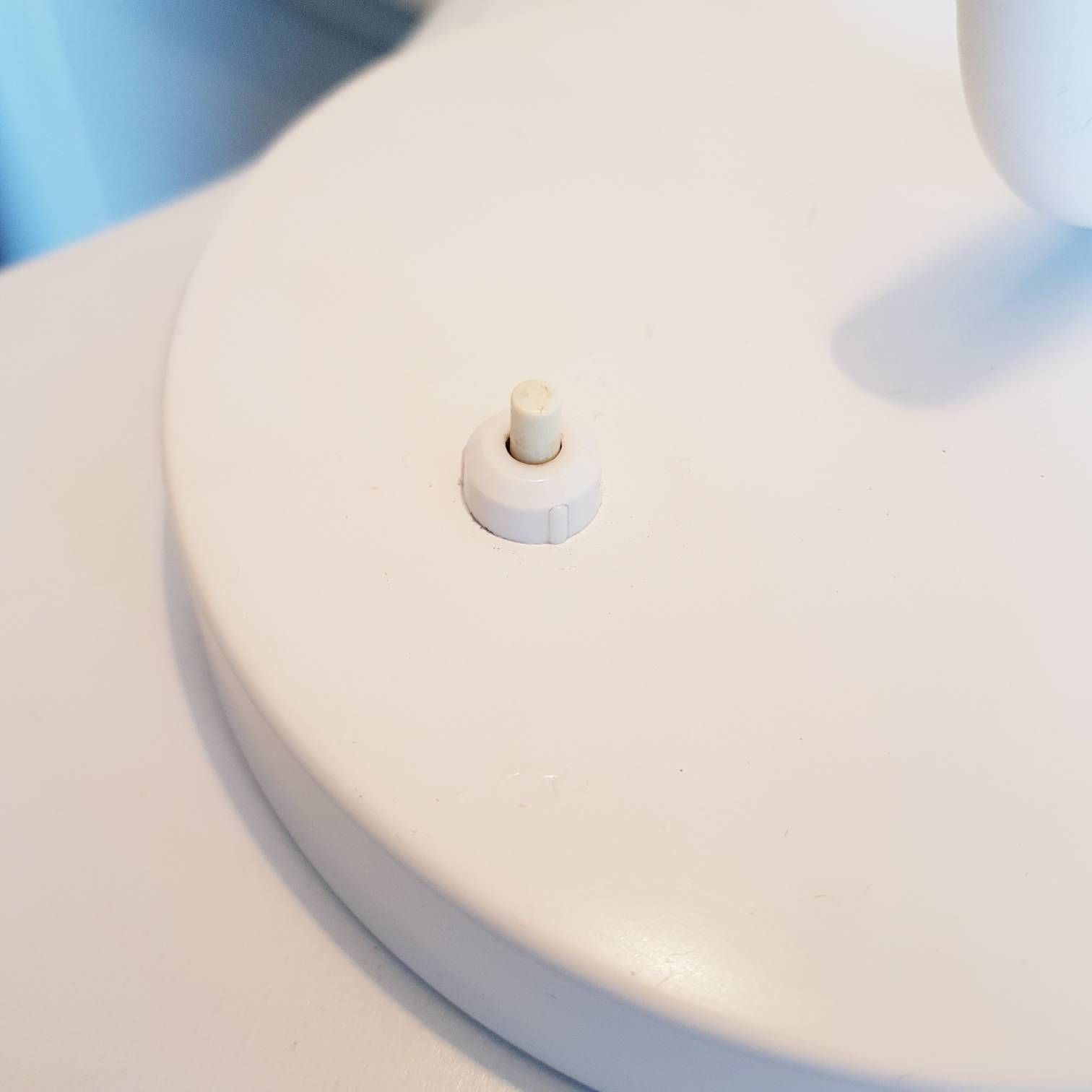 Industrial White Table Lamp With Mushroom Lampshade, Desk Lamp From Sixties Seventies photo buy