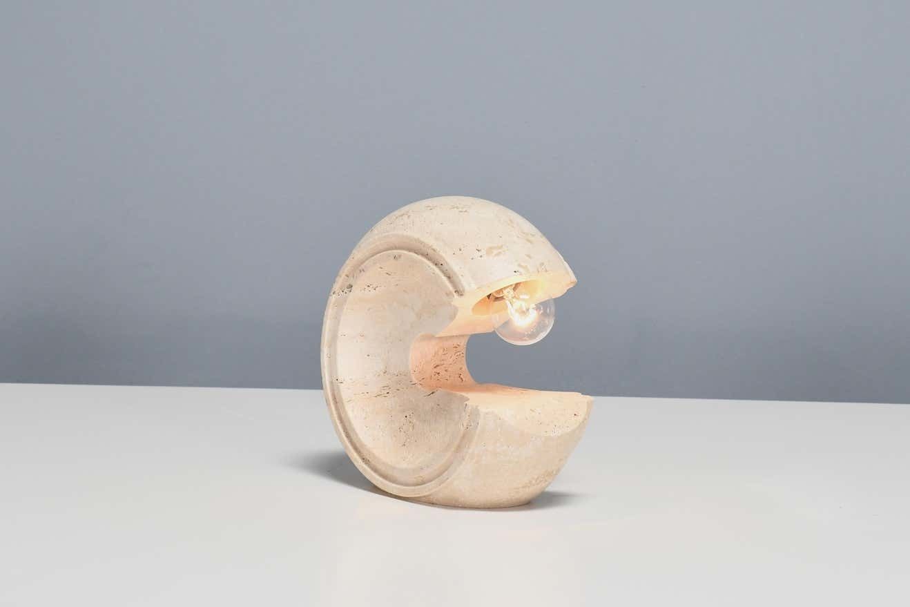 Sculptural Travertine Table Lamp By Giuliano Cesari For Nucleo Sormani, 1971 photo furniture