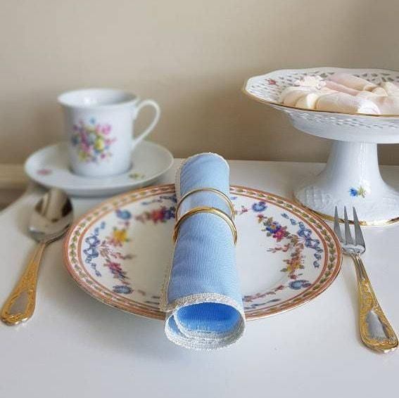 Vintage Porcelain Plates Blue Ribbons And Garlands, The Regent China, Made In England photo Home Decor