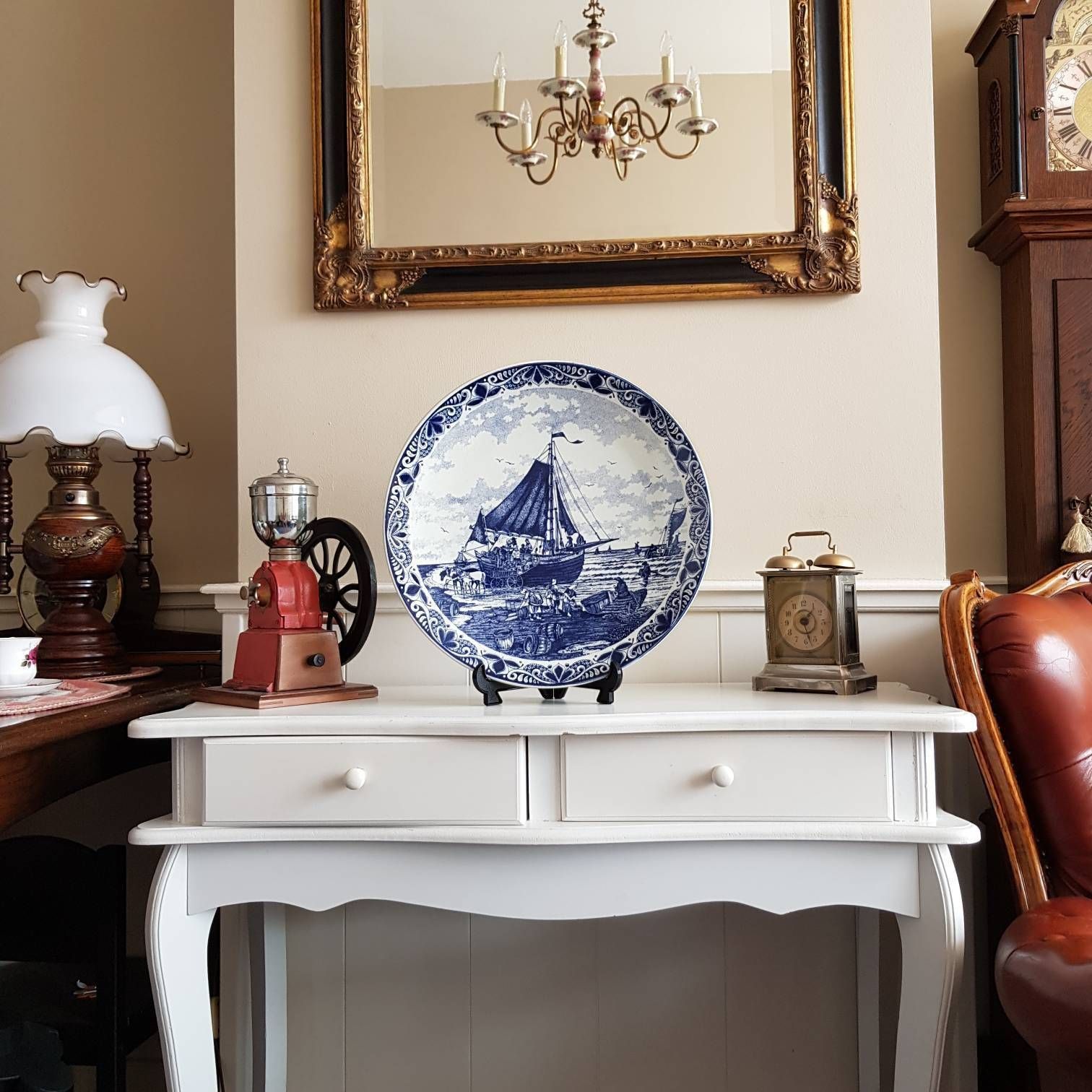 Original Antique Delft Blauw Big Plate, Collectible Plate, Made In Holland, With Certificate photo for sale
