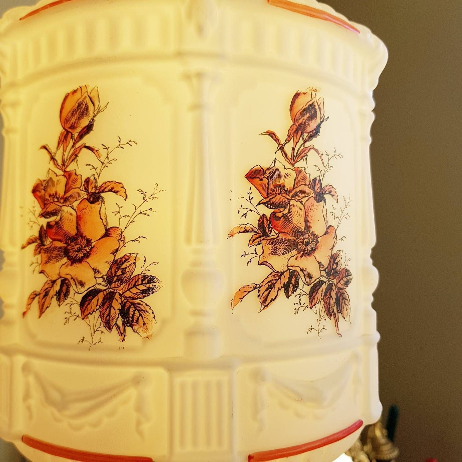 Vintage Paar Hanglampenkappen – Opaline Wit Glas, Art Deco photo buy