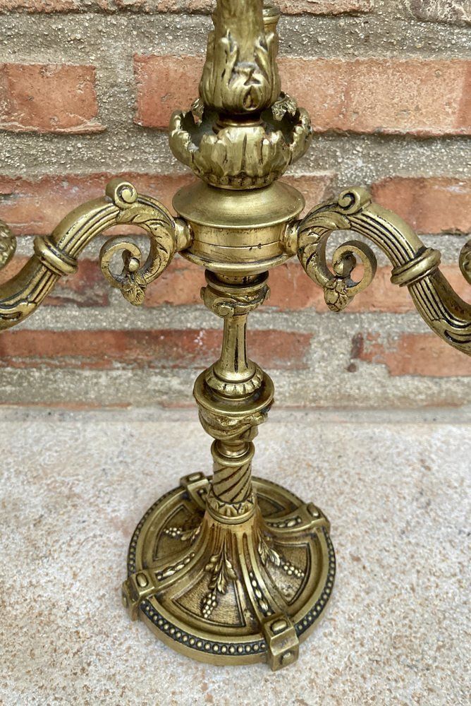 French Louis XVI Style 4 Light Candelabras In Gilt Bronze Set Of 2 photo 3125.0