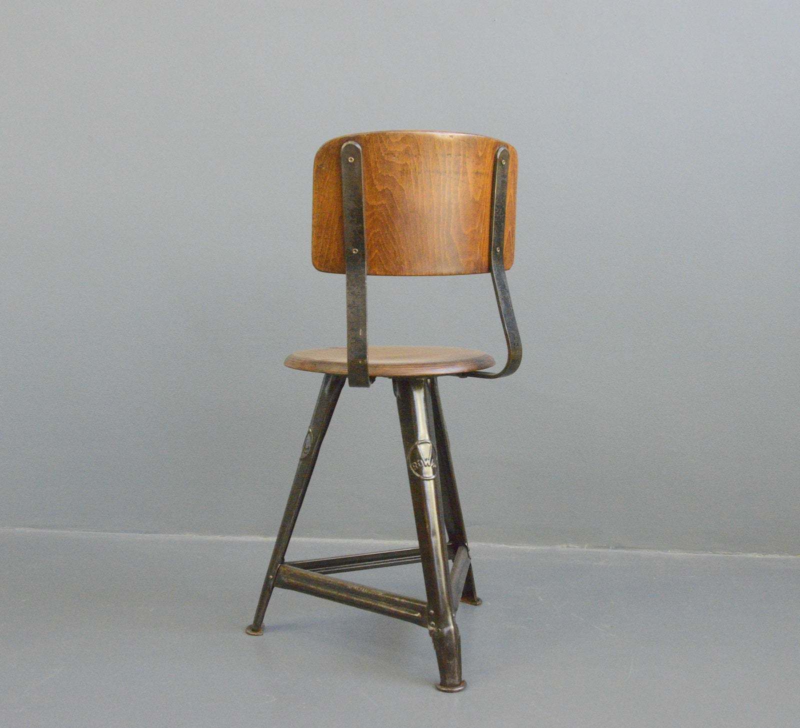 465.0 Industrial Factory Chair By Rowac Circa 1920s photo