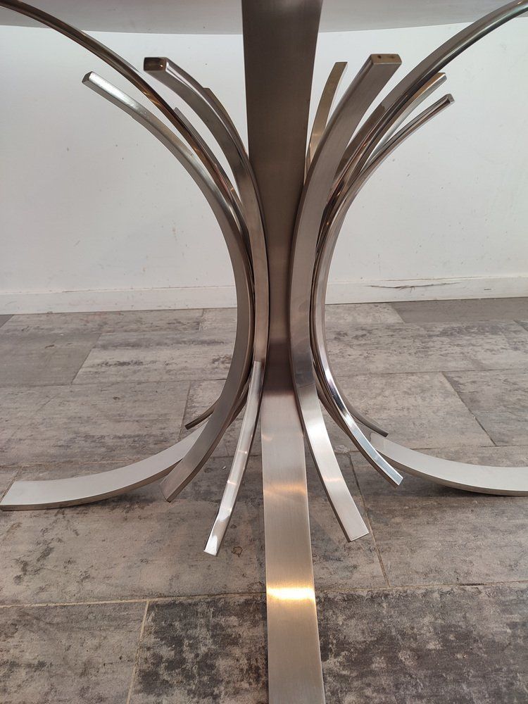 Round Dining Table By Maria Pergay, France, 1970s photo furniture