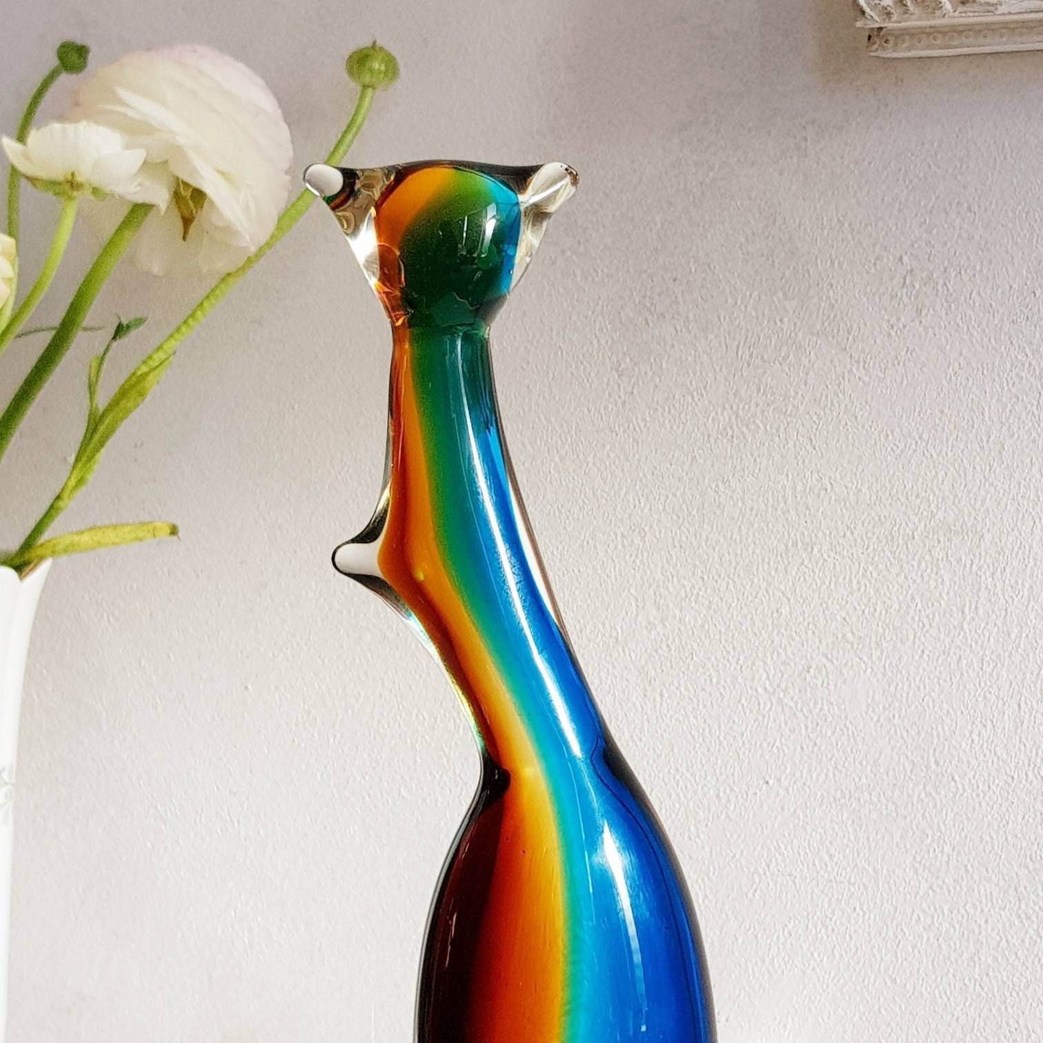 Vintage Kristallen Kat, Geslepen Kristal, Bijzonder Cadeau photo vinterior