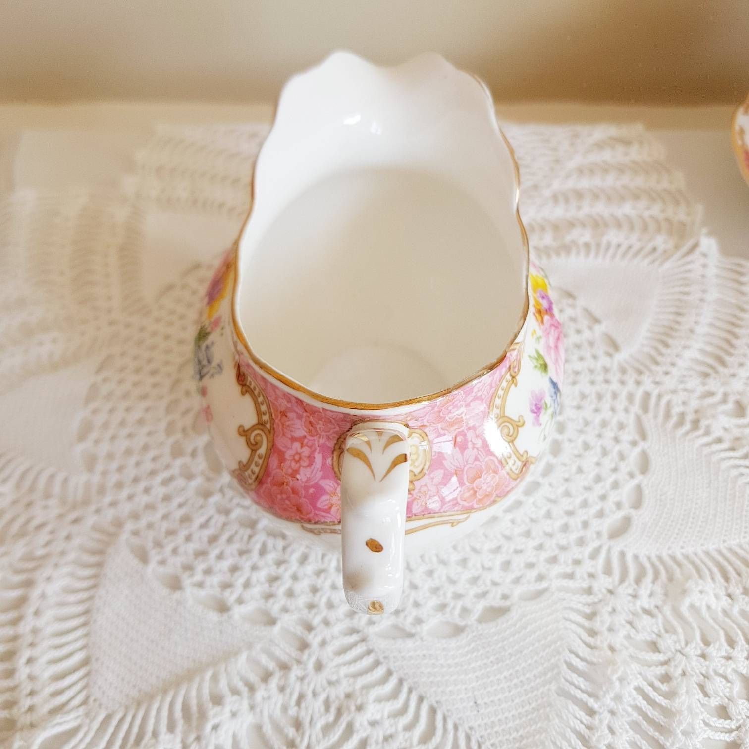 Rare!!! Royal Albert Bone China, Reg No 855022, Pink Floral Sprays, Gravy Boat, Jug, Sauce Dish, Made In England photo Home Decor