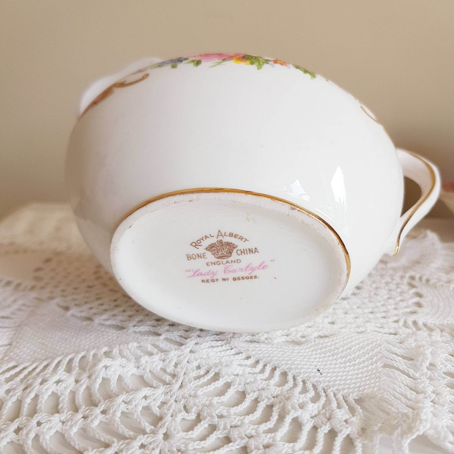 Zeldzaam! Royal Albert Bone China, Reg No 855022, Pink Floral Sprays, Jusskom, Kan, Sauskom, Made In England photo vinterior
