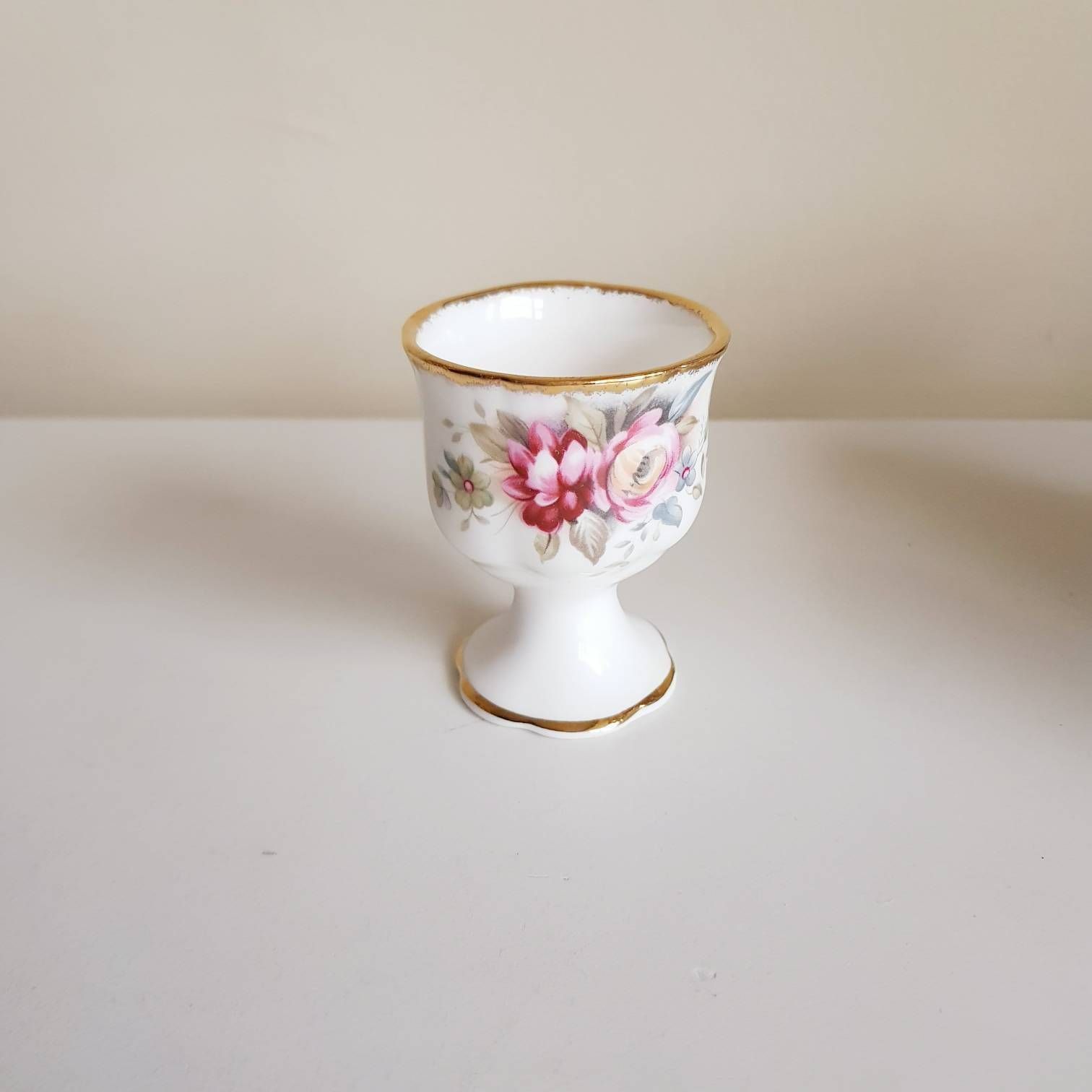 Vintage Queen Anne Eierdopjes Met Onderbord, Made In England photo vintage