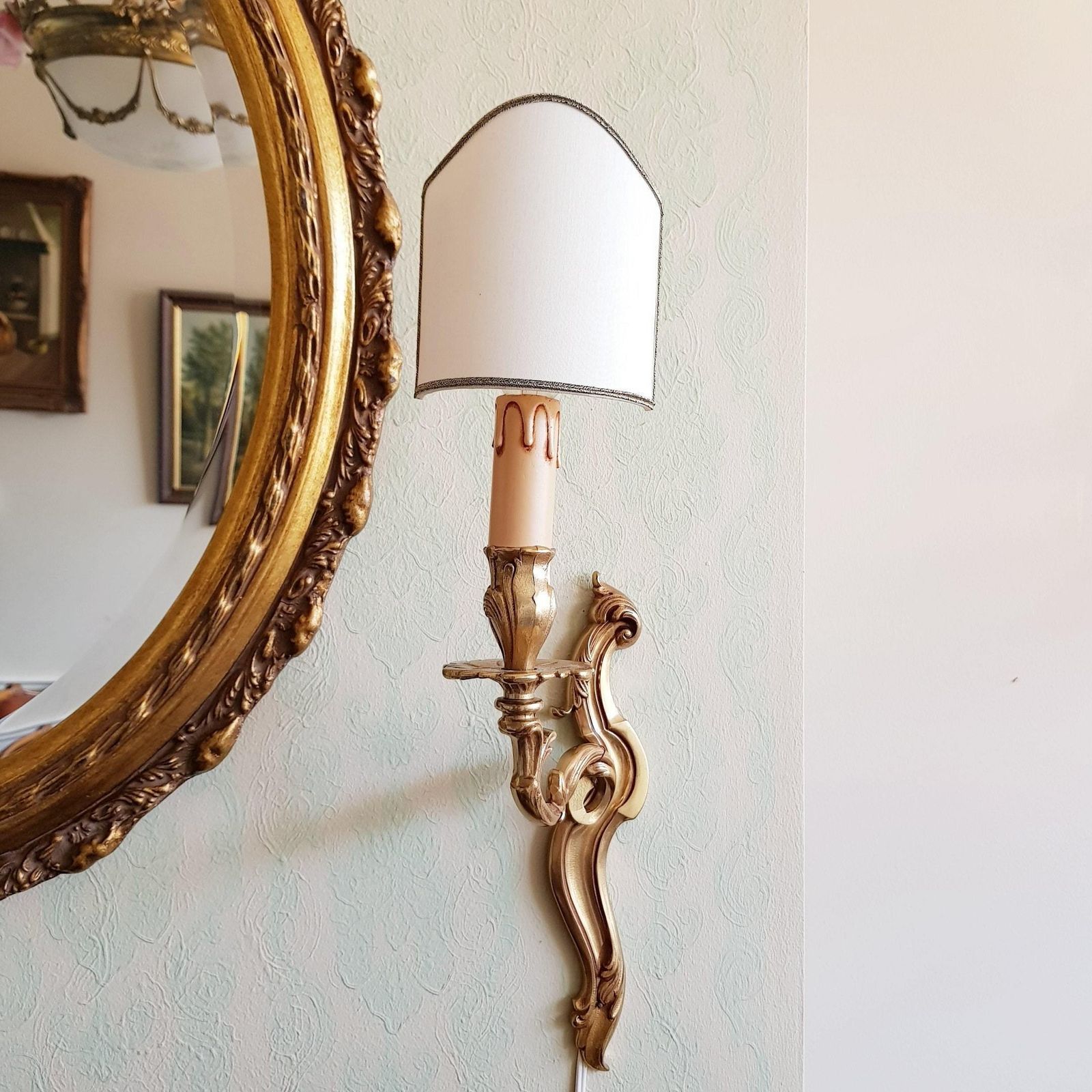 Vintage Paar Wandlampen – Wandverlichting – Woondecoratie – Brons – Mod Depose photo for sale