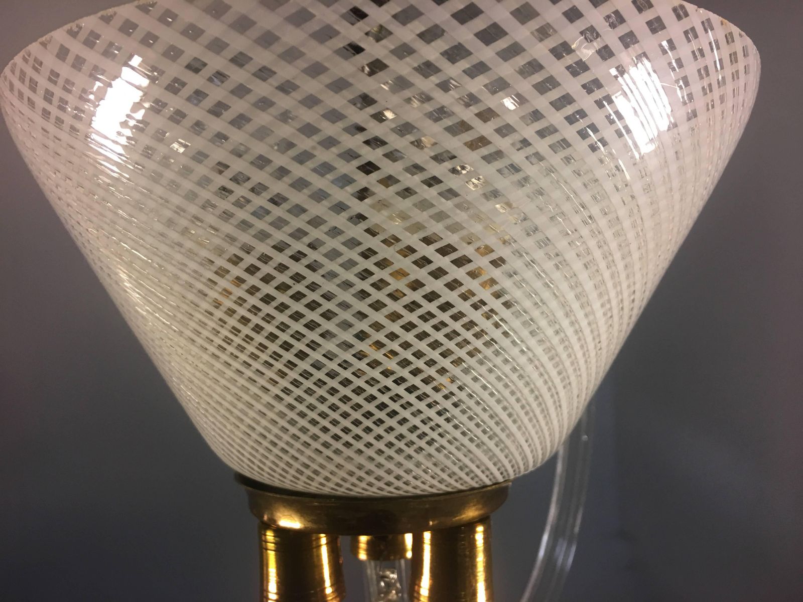 Adorable Pendant Chandelier "Reticello" By Venini, Murano, 1940s photo buy