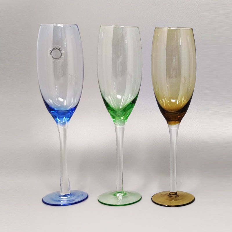 1970s Astonishing Set Of Six Murano Glasses By Nason. Made In Italy photo for sale