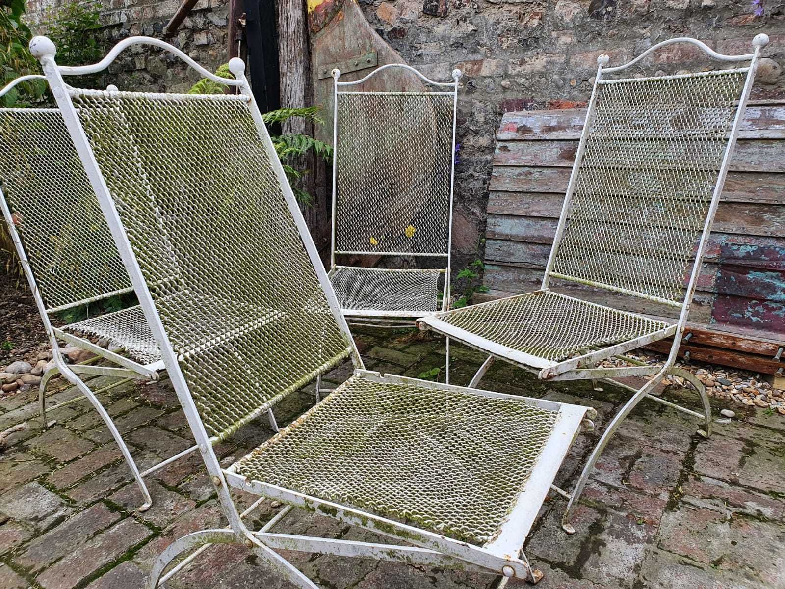 Vintage Iron Folding Garden Chairs photo for sale